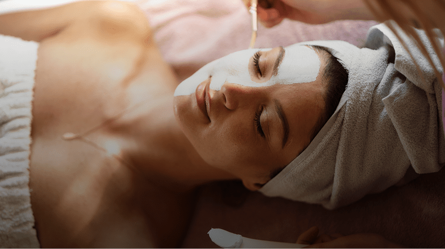 Spa day with facial mask